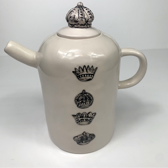 Rare HTF Rae Dunn Have a Royal Day Queen Crown Teapot - Picture 2 of 14